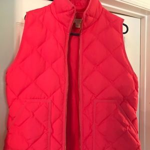 Pink J Crew quilted vest